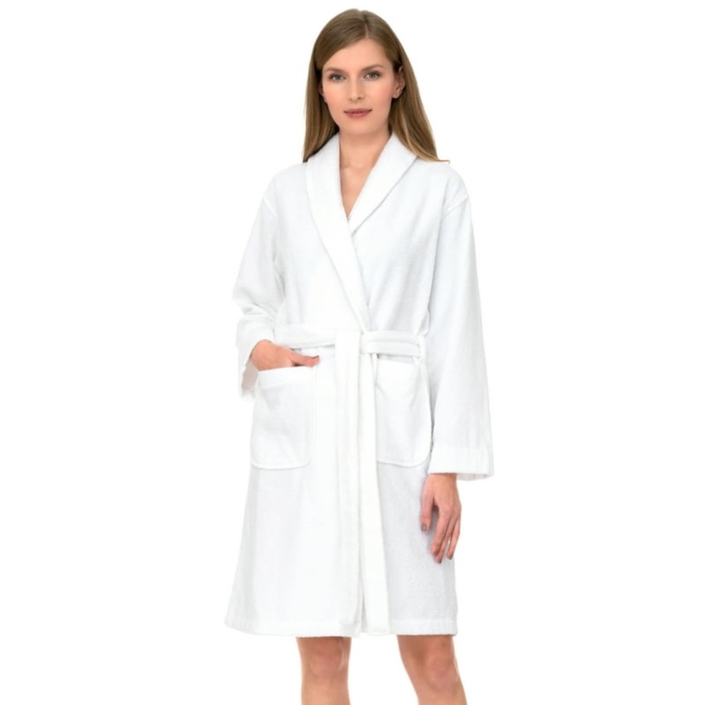 Melsimo by TowelSelections Women’s White Robe 100% Cotton Size Large